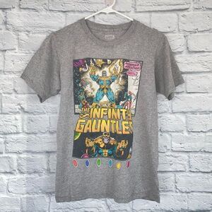 Marvel men S Thanos infinity gauntlet Crewneck short sleeve  t-shirt